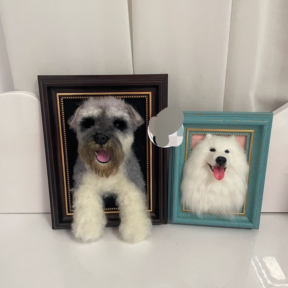 Custom Wool Felt Framed Pet Portrait