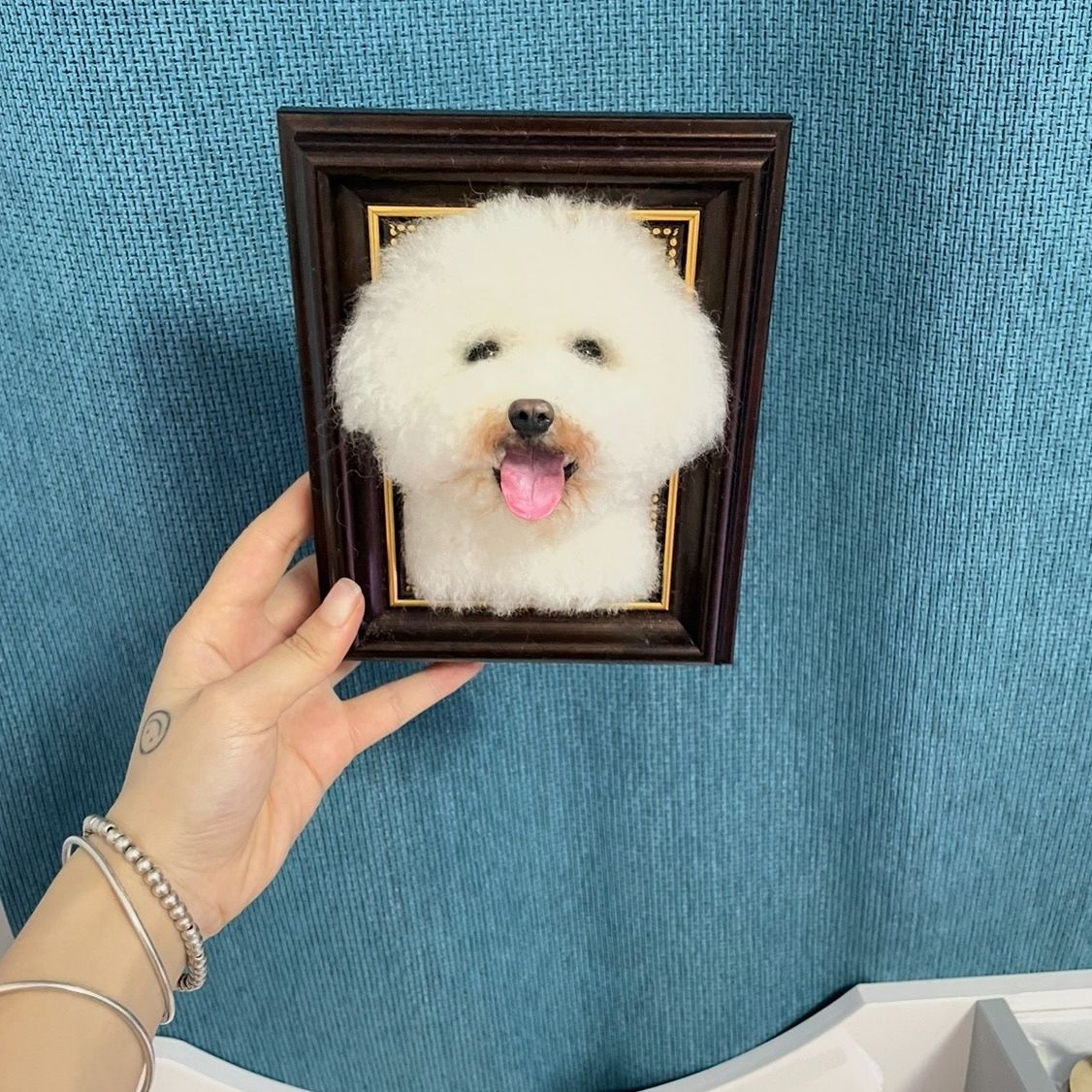 Custom Wool Felt Framed Pet Portrait