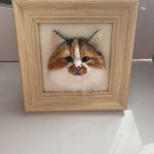 Custom Wool Felt Framed Pet Portrait