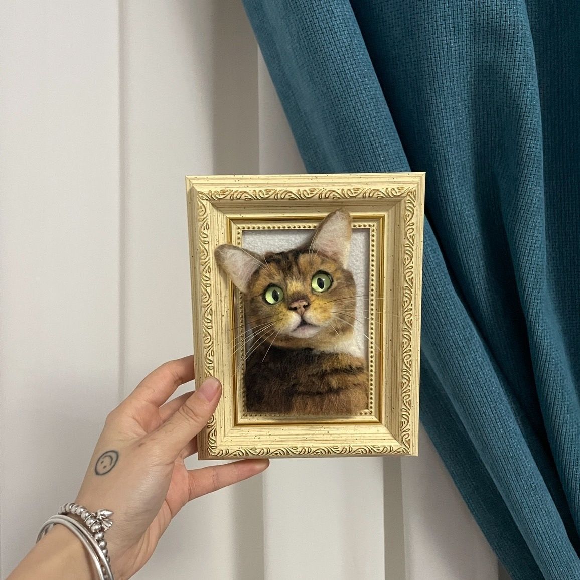 Custom Wool Felt Framed Pet Portrait