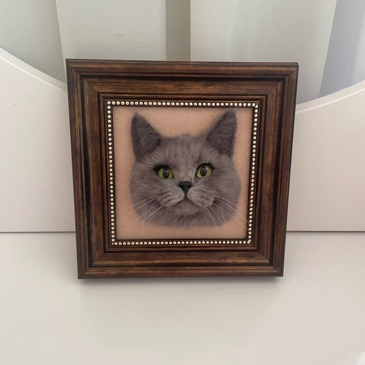 Custom Wool Felt Framed Pet Portrait