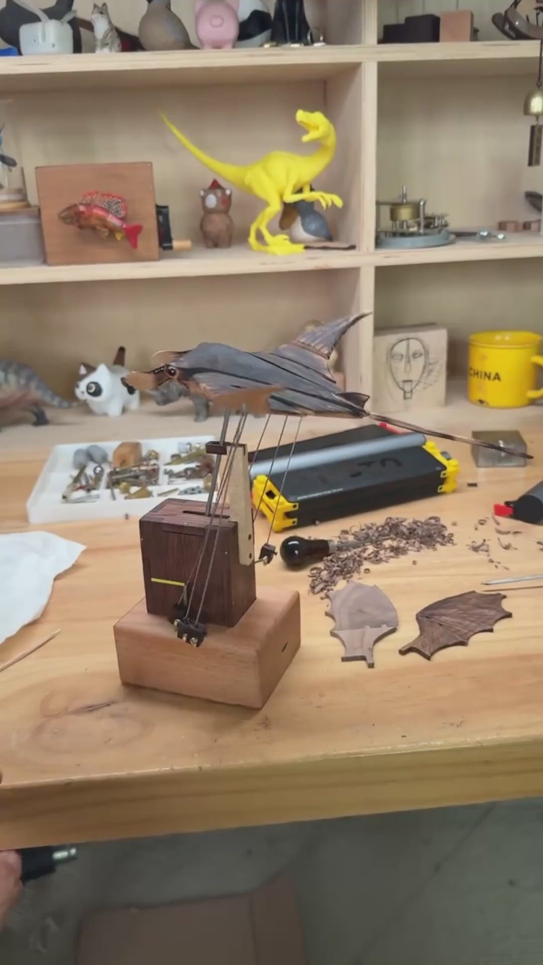 Artisan Wooden Automaton: Deep Sea Jellyfish